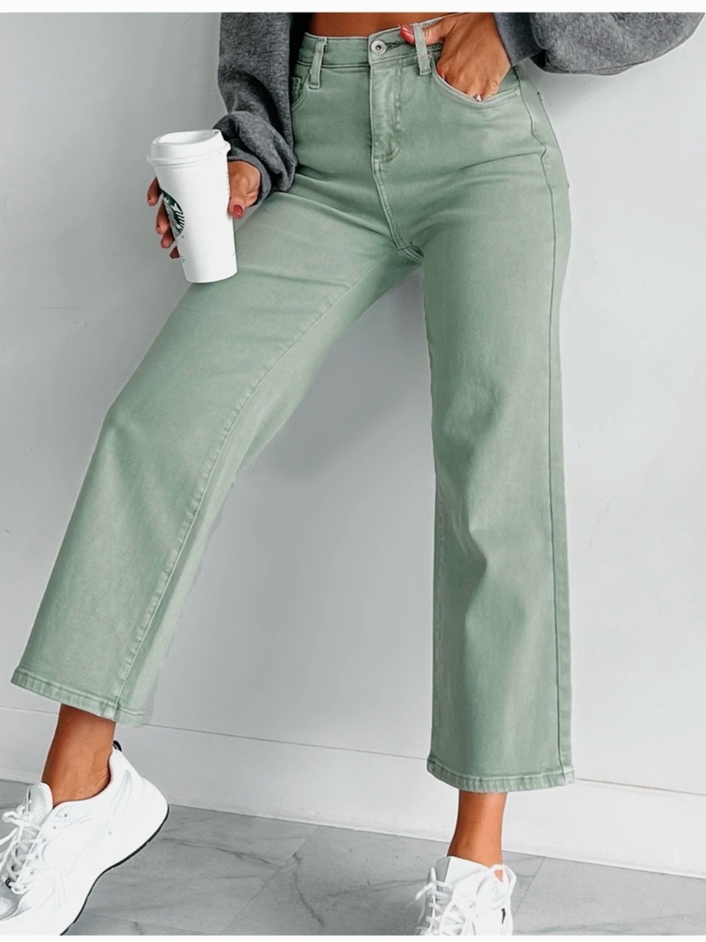 NanaMacs cropped bottoms olive green